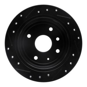 Chevrolet Optra Brake Rotor (1) - Rear Right - R1 Concepts - Drilled & Slotted - Black - `04-`10